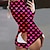 abordables Bodies para mujeres-Mujer Talla Grande Pijamas Monos Camisón 1 pc Corazón Geométrico Sencillo Moda Confort Hogar Cama Bambú Templado Regalo Escote en V Manga Larga Agujero Estampado Otoño Primavera Blanco Negro