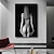 levne Postavy-natažený obraz na plátně malba moderní abstraktní zeď art deco velká černá bílá nahá dívka dáma připravena viset