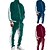 cheap Basic Tracksuits-Men&#039;s Tracksuit Sweatsuit 2 Piece Full Zip Street Winter Long Sleeve Pleuche Breathable Moisture Wicking Soft Gym Workout Running Jogging Sportswear Activewear Color Block Green Red Blue
