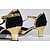 cheap Ballroom Shoes &amp; Modern Dance Shoes-Women&#039;s Ballroom Dance Shoes Modern Dance Shoes Line Dance Outdoor Suede Shoes Heel Splicing Cuban Heel Buckle T-Strap Black and Gold Brown Royal Blue