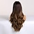 cheap Synthetic Trendy Wigs-Brown Wigs for Women Long Ombre Brown Hair Wig for Women Wave Wig Synthetic Curly Hair Wig Middle Parting 26Inch