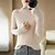 cheap Knit Tops-Women&#039;s Pullover Sweater Jumper Solid Color Knitted Stylish Basic Casual Long Sleeve Sweater Cardigans Fall Winter Turtleneck Blue Blushing Pink Camel