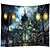 baratos tapeçarias de parede de halloween-tapeçaria de parede arte decoração cobertor cortina pendurada casa quarto sala de estar decoração psicodélico assombrado assustador abóbora caveira esqueleto morcego castelo ceifador poliéster