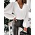 cheap Blouses &amp; Shirts-Women&#039;s Blouse Shirt White Black Plain Casual Daily Long Sleeve V Neck Streetwear Elegant Casual Regular Mordern Lantern Sleeve S
