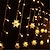 preiswerte LED Lichterketten-3,5 m lange 96-teilige LED-Lichterkette mit Schneeflocken-Stern-Vorhang und 8 Blitzmodi, einsteckbare Lichterkette für Fenster, Vorhang, Zuhause, Urlaub, Party, Outdoor-Dekoration, wasserdicht