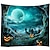 cheap Halloween Wall Tapestries-Halloween Wall Tapestry Art Decor Blanket Curtain Hanging Home Bedroom Living Room Decoration Psychedelic Haunted Scary Pumpkin Skull Skeleton Bat Castle Grim Reaper Polyester Halloween Decorations