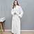 cheap Women&#039;s Robes-Women&#039;s Bathrobe Robes Gown Nighty 1 PCS Pure Color Warm Comfort Plush Robe Xmas Home Christmas Street Fleece Warm Lapel Long Sleeve Basic Belt Included Fall Winter White Pink
