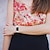 billige Fitbit urbånd-Urrem til Fitbit Charge 5 Ægte læder Udskiftning Rem Metal lås Justerbar Kvinder Mænd Blomstertrykt Armbånd
