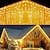 abordables Guirlandes lumineuses à brancher-3.5m 5m guirlande de noël lumières de rideau 96leds 216leds rideaux de glaçon lumières 220v guirlandes de fées noël nouvel an centre commercial intérieur décoration extérieure prise ue