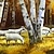 お買い得  風景画-手作りの油絵キャンバス壁アート装飾抽象的な風景画秋の白樺の森の家の装飾ロールフレームレスストレッチされていない絵画