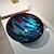 cheap Vessel Sinks-Red and Blue Color Tree Grain Round Basin Tempered Glass Wash Basin Without Faucet Suitable Waterfall Faucet Basin Holder