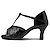 Недорогие Обувь для латиноамериканских танцев-Жен. Обувь для латины Танцевальная обувь В помещении Тренировочные На каблуках Блеск Пайетки Кубинский каблук Закрытый мыс С пряжкой «Т»-ремешок Взрослые Серебряный Черный Пурпурный