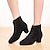 cheap Dance Boots-Women&#039;s Dance Boots Indoor Ankle Boots Softer Insole Thick Heel Closed Toe Lace-up Adults&#039; Black Red