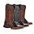 baratos Cowboy &amp; Western Boots-Homens Botas Botas Cowboy Vintage Clássico Ao ar livre Couro Ecológico Preto Marron Inverno