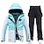 cheap Women&#039;s Active Outerwear-ARCTIC QUEEN Men&#039;s Women&#039;s Ski Jacket with Bib Pants Ski Suit Outdoor Winter Thermal Warm Waterproof Windproof Breathable Detachable Hood Snow Suit Clothing Suit for Skiing Camping Snowboarding