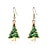 voordelige Woondecoratie-kerst oor decor haken creatieve dames vakantie oorbellen kerst sieraden oorbellen