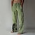 cheap Linen Pants-Men&#039;s Summer Pants Beach Pants Drawstring Elastic Waistband Straight Leg Graphic Prints Comfort Breathable Full Length Daily Fashion 3D Print Loose Fit White Green