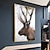 cheap Oil Paintings-Oil Painting Handmade Hand Painted Wall Art Modern Nordic Abstract Animals Elk Home Decoration Decor Rolled Canvas No Frame Unstretched
