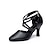 Недорогие Обувь для бальных и современных танцев-Жен. Бальные танцы Обувь для модерна Обувь персонажа Выступление В помещении Вальс Сандалии Один цвет Кубинский каблук Крест ремешок Черный Красный