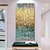 ieftine Picturi Florale/Botanice-pictură în ulei pictată manual pictată de perete artă de perete modernă abstractă auriu dimensiune mare aur verde decor decor cadru întins gata de agățat