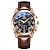 cheap Quartz Watches-OLEVS Quartz Watch for Men Fashion Business Dress Waterproof Wristwatch Breathable Leather Quartz Watch Chronograph Sports Watch Men Gifts
