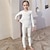 abordables Tenues de danse enfants-Tenues de Danse pour Enfants Ballet Tenues de Sport Haut Couleur Unie Fille Entraînement Utilisation Manches Longues Taille haute Mélange de Coton