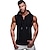 cheap Exercise, Fitness &amp; Yoga Clothing-Men&#039;s Yoga Top Pocket Hooded Summer Solid Color ArmyGreen Gray Fitness Exercise &amp; Fitness Martial Arts Cotton Hoodie Tank Top Sleeveless Sport Activewear Stretchy Comfort Moisture Wicking Breathable