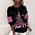 voordelige Dameshoodies &amp; sweatshirts-Dames Sweatshirt Stoppen Kerstboom Afdrukken Kerstmis Kerstcadeaus Casual 3D-afdrukken Actief Streetwear Hoodies Sweatshirts blauw Paars Blozend Roze