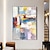 billige Abstrakte malerier-oljemaleri håndlaget håndmalt veggkunst beste kunst blå gul rosa abstrakt hjemmedekorasjon innredning rullet lerret uten ramme ustrukket