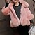 cheap Outerwear-Kids Girls&#039; Jacket &amp; Coat Long Sleeve White Black Pink Solid Colored Fur Trim Winter Basic 1-12 Years / Faux Fur / Fashion / Keep Warm