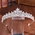 billiga Tiaror och Krona-Crown Tiaras pannband Huvudbonad Bergkristall Legering Bröllop Födelsedag Elegant Lyx Med Strass Ren Färg Hårbonad Huvudbonader