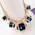 halpa Kaulakorut-Women&#039;s Sapphire Crystal Statement Necklace Bib Aquarius Ladies European Festival / Holiday Elizabeth Locke Crystal Imitation Diamond Dark Green Blue Necklace Jewelry For Party Special Occasion