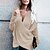 cheap Sweaters-Women&#039;s Pullover Sweater Jumper Crochet Knit Patchwork Tunic V Neck Solid Color Daily Holiday Stylish Elegant Winter Fall Green Black S M L
