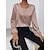 cheap Blouses &amp; Shirts-Women&#039;s Blouse Shirt Black Pink Beige Print Leopard Long Sleeve Shirt Collar Streetwear Casual Regular Lantern Sleeve S