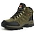 cheap Hiking Boots-Men&#039;s Mountaineer Shoes Hiking Boots Windproof Shock Absorption Breathable Comfortable Hiking Climbing Round Toe EVA Rubber Cowhide Summer Fall Army Green Coffee Grey