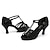abordables Zapatos de baile latino-Mujer Zapatos de Baile Latino Zapatos de Salsa Zapatos de danza Rendimiento chacha Satén Sencillo Tacón alto Tira en T Negro Marrón