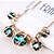 cheap Necklaces-Women&#039;s Sapphire Crystal Statement Necklace Bib Aquarius Ladies European Festival / Holiday Elizabeth Locke Crystal Imitation Diamond Dark Green Blue Necklace Jewelry For Party Special Occasion