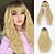 halpa Synteettiset trendikkäät peruukit-synteettinen peruukki aaltoileva otsatukka peruukki pitkä a9 synteettiset hiukset naisten cosplay-juhlamuoti blondi vaaleanpunainen violetti joulujuhlaperuukit