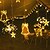 abordables Guirlandes Lumineuses LED-3.5m led noël cerf cloches rideau lumière guirlande guirlande lumineuse 120leds aa lampe étoile alimentée par batterie pour noël fête vacances mariage jardin nouvel an extérieur décoration de la