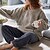 cheap Women&#039;s Sleepwear-Women&#039;s Warm Breathable Pajamas Sets Home Street Daily Going out Basic Elastic Waist Pure Color Coral Fleece Coral Velvet Simple Fashion Sport Hoodie Pant Fall Crew Neck Long Sleeve Long Pant Not