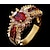 cheap Rings-Ring Christmas Gold-Red Gold / Blue Alloy Stylish 1pc AAA Cubic Zirconia / Women&#039;s / Wedding / Gift / Daily