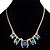 halpa Kaulakorut-Women&#039;s Sapphire Crystal Statement Necklace Bib Aquarius Ladies European Festival / Holiday Elizabeth Locke Crystal Imitation Diamond Dark Green Blue Necklace Jewelry For Party Special Occasion