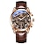 tanie Zegarki kwarcowe-Olevs zegarek kwarcowy dla mężczyzn moda biznesowa sukienka wodoodporny zegarek na rękę oddychający skórzany zegarek kwarcowy chronograf zegarek sportowy mężczyźni prezenty
