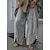 cheap Women&#039;s Cotton Linen Pants-Women&#039;s Wide Leg Pants Trousers Plus Size Cotton Blend Baggy Ankle-Length Dark Khaki Spring