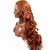 お買い得  合成レースウィッグ-女性用オレンジウィッグ合成レースフロントウィッグ波状波状レースフロントウィッグ赤褐色合成髪女性用赤