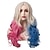 ieftine Peruci Costum-Harley Quinn perucă ondulată lungă blond roz albastru ombre peruci pentru femei cosplay petrecere