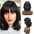 cheap Human Hair Lace Front Wigs-Human Hair 13x4 Lace Front Wig Bob Free Part With Bangs Brazilian Hair Straight Brown Wig 130% 150% 180% Density with Baby Hair Natural Hairline African American Wig 100% Hand Tied Bleached Knots For