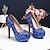 cheap Wedding Shoes-Wedding Shoes for Bride Bridesmaid Women Closed Toe Platform Silver Gold Blue Red  Colorful Faux Leather Pumps With Rhinestone Crystal Stiletto  Wedding Party Evening Elegant Classic Luxurious