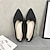 cheap Women&#039;s Flats-Women&#039;s Flats Dress Shoes Plus Size Flyknit Shoes Solid Colored Flat Heel Pointed Toe Basic Elastic Fabric Black Yellow