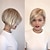cheap Synthetic Trendy Wigs-Blonde Wigs for Women Short Blonde Wigs for White Women Layered Synthetic Side Part Straight Bob Wig Halloween Party Cosplay Hair Christmas Party Wigs